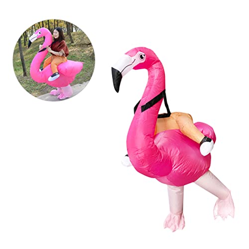 SHERCHPRY 1stk Reittierkostüm Cosplay Aufblasbar Aufblasbares Kuhkostüm Für Erwachsene Schlauchboote Fahren Halloween-karnevalskostüme Flamingo Rosa Kleidung Abschlussball von SHERCHPRY