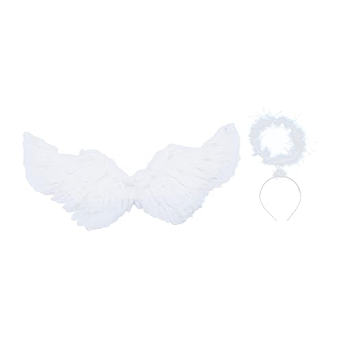 SHERCHPRY 1satz Engelsflügel Kostüm Accessoire Für Mädchen Und Erwachsene Weißes Schwalbenform Teilig Heiligenschein Für Halloween Und Cosplay von SHERCHPRY