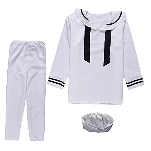 SHERCHPRY 1satz Halloween Matrosen Kostüm Set Für Männer Uniform Cosplay Für Partys Und Bühnenaufführungen Weiß SHERCHPRY 1satz Halloween Matrosen Kostüm Set Für Männer Uniform Cosplay Für Partys Und Bühnenaufführungen Weiß von SHERCHPRY