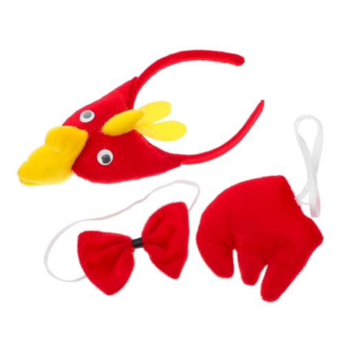 SHERCHPRY 1satz Hühnerkostüm Zubehör Mit Kopfband Und Fliege Für Erwachsene Lustiges Cosplay Set Für Ostern Und Partys von SHERCHPRY