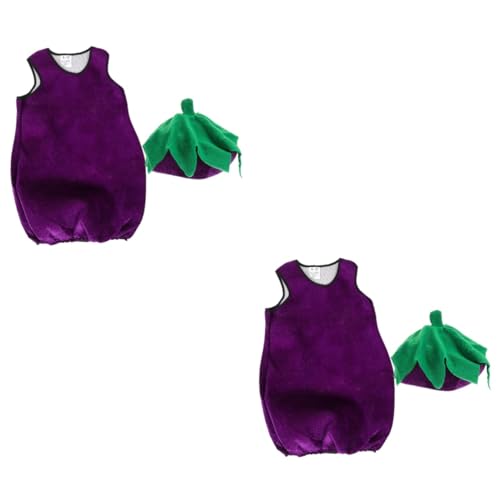 SHERCHPRY 2 Sätze Auberginenkleidung für Kinder halloween kostüm halloween costume Gastgeschenke Gemüsekostüm für Kinder Modellieren Requisiten Zubehör Performance-Kleidung l130 Stoff von SHERCHPRY