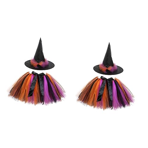 SHERCHPRY 2 Sätze Halloween-Hexen-Tutu-Rock-Anzug Abschlussballkleid für Kinder Halloween- -Tutu kostüm Halloween Kinder Halloween Kinder kostüme Abendkleider für Frauen formell Hüte Hut von SHERCHPRY