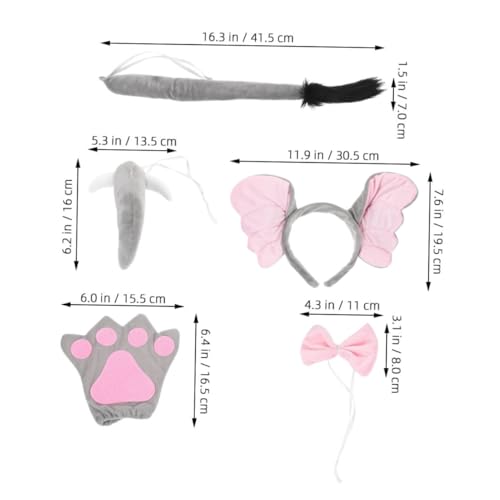 SHERCHPRY 2 Sätze Kostüm Set Elefantenohren mit Plüsch Weiches Stirnband und Graue Handschuhe Leichter Tier Kopfschmuck für Karneval Geburtstag und Halloween Party SHERCHPRY 2 Sätze Kostüm Set Elefantenohren mit Plüsch Weiches Stirnband und Graue Handschuhe Leichter Tier Kopfschmuck für Karneval Geburtstag und Halloween Party von SHERCHPRY