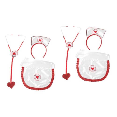 SHERCHPRY 2 Sätze Krankenschwester Anzug Cosplay-Stirnband Zubehör Party Erwachsene Outfits masquerade costumes fancy dress Cosplay Krankenschwester Kostüm Krankenschwester Stirnband Stoff von SHERCHPRY