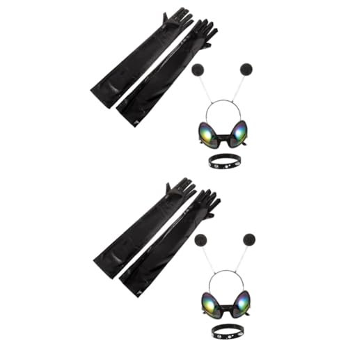 SHERCHPRY 2 Sätze Partykleidung Rave Band Handschuhe Männer Geburtstag Karikatur Überdimensioniert Party-cosplay-stirnbänder Neon-partyzubehör Brille Futuristisch Halloween Ausländer Plastik von SHERCHPRY