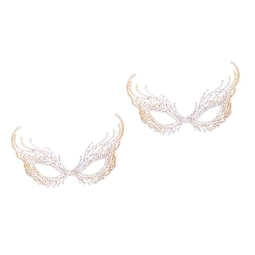 SHERCHPRY 2 Stk Maskerade Maske trendige Accessoires Kristalldekor Tiara Maskerade-Maske Kopfbedeckung aus Strass Gesichtsdekoration Cosplay bilden Zubehör schmücken Strasssteine Legierung von SHERCHPRY