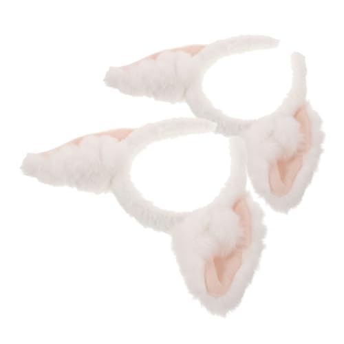 SHERCHPRY 2 Stück Fuchsohren Stirnband Cosplay-kostüm-stirnband Kopfbedeckung Mit Fuchsohren Fox -stirnband Stirnbänder Fälschung Fuchsohren Kostüm Erwachsene Weiß Plüsch von SHERCHPRY