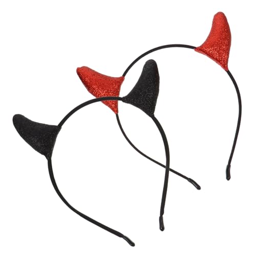 SHERCHPRY 2 Stück Haarreifen für Halloween Rote und Schwarze Hörner Dekorativer Kopfschmuck für Damen und Herren Party Accessoire für Kostüme und Feiern SHERCHPRY 2 Stück Haarreifen für Halloween Rote und Schwarze Hörner Dekorativer Kopfschmuck für Damen und Herren Party Accessoire für Kostüme und Feiern von SHERCHPRY