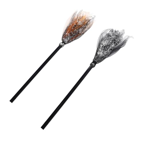 SHERCHPRY 2 Stück Halloween Hexenbesen Teiliges Leichter Kunststoffbesen Orange und Schwarz Vielseitiges Halloween Cosplay Zubehör für Erwachsene als Partydeko und SHERCHPRY 2 Stück Halloween Hexenbesen Teiliges Leichter Kunststoffbesen Orange und Schwarz Vielseitiges Halloween Cosplay Zubehör für Erwachsene als Partydeko und von SHERCHPRY