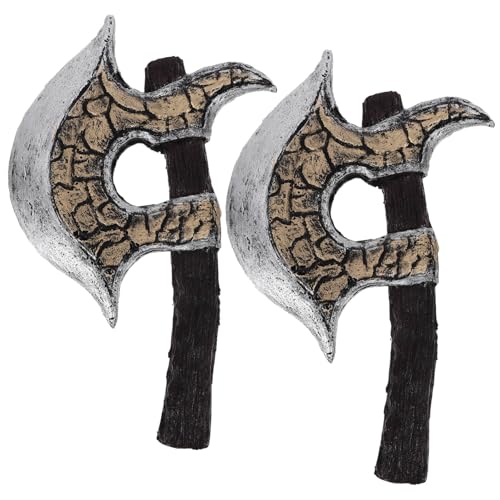 SHERCHPRY 2 Stück Handbetätigte Axtstütze Gefälschte Gefälschte Halloween- Halloween- -Requisiten Bühnenleistungsprop Cosplay- -Requisiten -Ornament Halloween-streich- Pu von SHERCHPRY