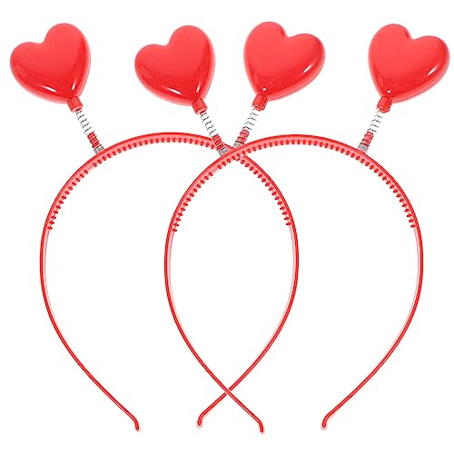 SHERCHPRY 2 Stück Herzförmiger Haarreif für Valentinstag Rotes Headband für Hochzeiten Partys und Fotoshootings für Kostüme und Besondere Anlässe von SHERCHPRY