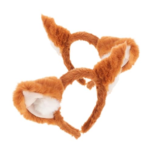 SHERCHPRY 2 Stück Kopfschmuck mit Fuchsohren Füchse Halloween Cosplay-Kostüm-Stirnband Kopfbedeckung mit Fuchsohren Erwachsene Fuchskostüm Sprungohren Plüsch Light Brown von SHERCHPRY
