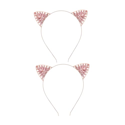 SHERCHPRY 2 Stück Leichter Katzenohren Haarreif mit Bunten Kristallen Rutschfestes Haarband für Damen und Mädchen Bequemes Party Accessoire Teiliges für Feiern und Urlaub von SHERCHPRY