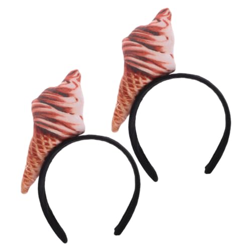 SHERCHPRY 2 Stück Lustiges Eiscreme stirnband Weichem Stoff Origineller Party haarschmuck für Erwachsene Kreative Eistüten Kopfbedeckung Bequemes Langlebiges Accessoire für Karneval und von SHERCHPRY