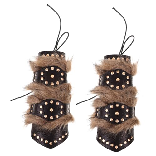SHERCHPRY 2 Stück Mittelalterliche Armschützer aus langlebigem PU-Material Retro Renaissance Design Bequeme Robuste Wikinger-armbänder für Cosplay Bühnenauftritte Halloween und Historische von SHERCHPRY