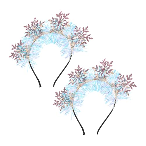SHERCHPRY 2 Stück Schneeflocken Stirnband Weihnachts Stirnband Mädchen Urlaubs Stirnbänder Schneeflocken Glitzer Haarbänder Glitzer Winter Haarreifen von SHERCHPRY