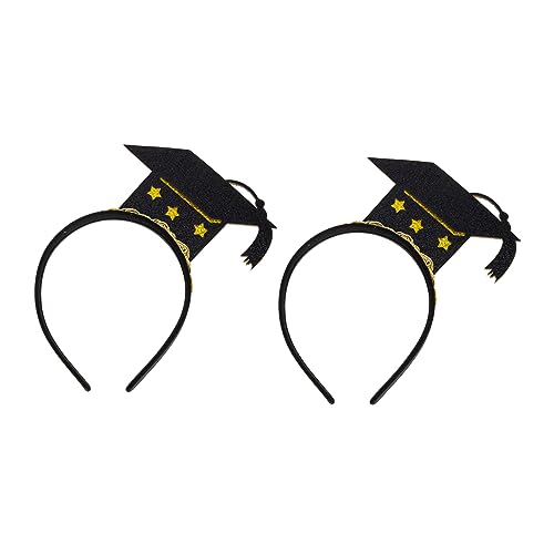 SHERCHPRY 2 Stück Teiliges Abschluss Haarband mit Doktorhut Glitzer Haarreif für Graduierung Fotografie und Partys Verstellbar für Damen und Kostümzubehör von SHERCHPRY