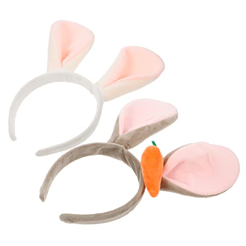 SHERCHPRY 2 Stück Teiliges Bunny Headband mit Kleinen Hasenohren Weiches Stirnband für Ostern Party Bequemes Strapazierfähiges Haarband für Damen und Erwachsene Vielseitig für Makeup und von SHERCHPRY
