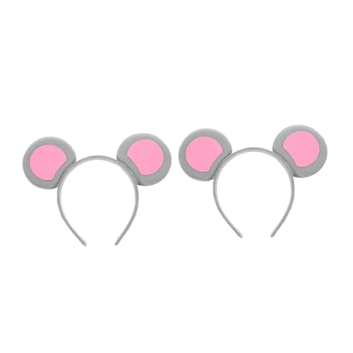 SHERCHPRY 2 Stück Teiliges Mausohren Haarreif Niedlich Cartoon Stirnband für Damen Mädchen Minimalistisches Design Eleganter Farbton für Halloween Kostüm Party dekoration von SHERCHPRY