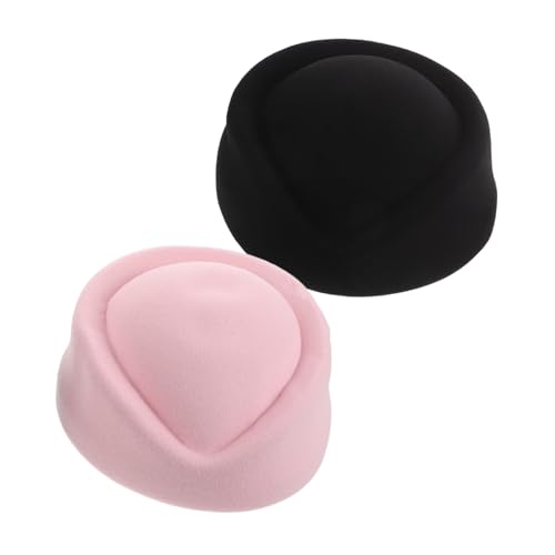 SHERCHPRY 2 Stück Teiliges Stewardess Beret Air Hostess Cosplay Mütze aus Robustem Filz Komfortable Flugbegleiterin Kappe für Kostümparty Bühnenauftritte und Halloween von SHERCHPRY