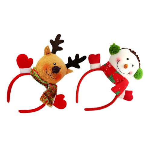 SHERCHPRY 2 Stück Teiliges Weihnachts Haarband mit Niedlichen Weihnachtsmann und Schneemann Puppen Leicht und Bequem Handgefertigt für Weihnachtsfeiern Geburtstage Shower und Kostümpartys von SHERCHPRY