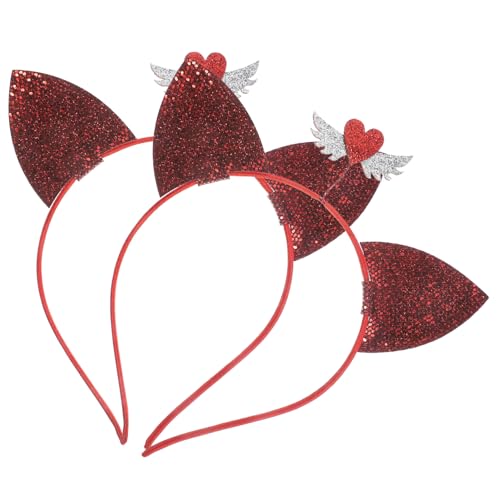 SHERCHPRY 2 Stück Valentinstag Haarband Teilig Rotes Herz Flügel Design Komfortabler Haarschmuck Damen Festlicher Stirnband für Party Karneval SHERCHPRY 2 Stück Valentinstag Haarband Teilig Rotes Herz Flügel Design Komfortabler Haarschmuck Damen Festlicher Stirnband für Party Karneval von SHERCHPRY
