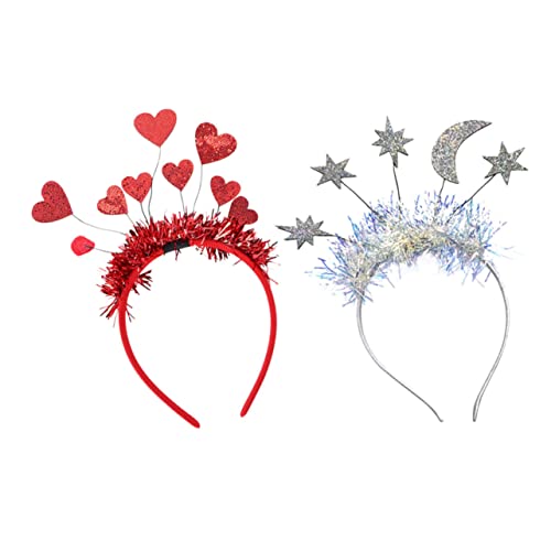 SHERCHPRY 2 Stück Valentinstag Herz Haarreif Pailletten Kopfschmuck Festival Karneval Party Kostüm Accessoire Leicht und Komfortabel für Musikfest und Tanzperformance von SHERCHPRY