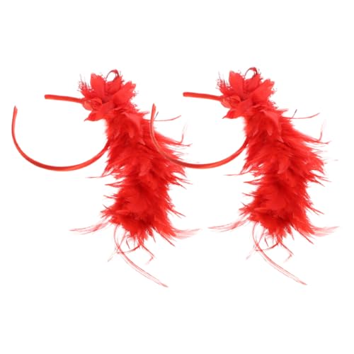 SHERCHPRY 2 Stück Vintage Federschmuck Stirnband Rote Plume Haarschmuck Karneval Kopfbedeckung Party Kostüm Accessoire für Damen Ball Bühne SHERCHPRY 2 Stück Vintage Federschmuck Stirnband Rote Plume Haarschmuck Karneval Kopfbedeckung Party Kostüm Accessoire für Damen Ball Bühne von SHERCHPRY
