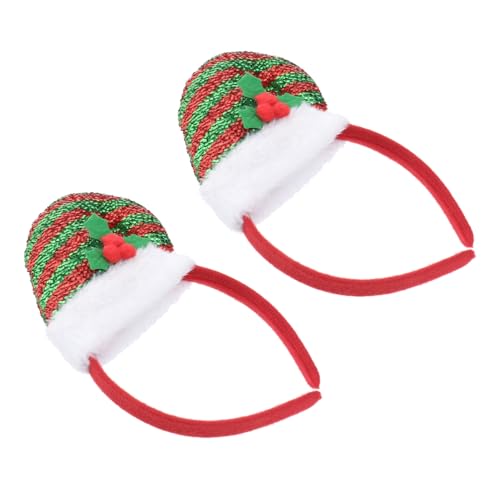 SHERCHPRY 2 Stück Weihnachts Haarband mit Lustigem Hut Design Glitzerndes Cartoon Headpiece für Weihnachtsfeiern Kostümpartys und Festliche Anlässe von SHERCHPRY