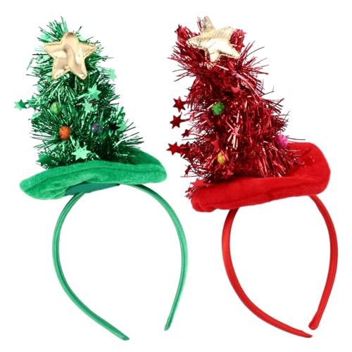 SHERCHPRY 2 Stück Weihnachtsbaum Design Haarreif Kopfband Weihnachtskopfschmuck Licht Party Dekoration für Festlichkeiten Bequem und Auffällig SHERCHPRY 2 Stück Weihnachtsbaum Design Haarreif Kopfband Weihnachtskopfschmuck Licht Party Dekoration für Festlichkeiten Bequem und Auffällig von SHERCHPRY