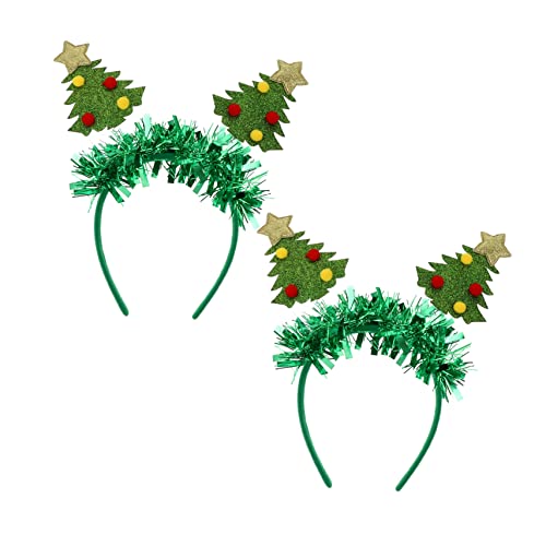 SHERCHPRY 2 Stück Weihnachtsbaum Haarreif Lustiger Haarschmuck für Partys Festliche Kopfbedeckung für Weihnachten für Fotos und Weihnachtsaktivitäten von SHERCHPRY