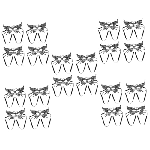 SHERCHPRY 20 Stk Spitze-schmetterlings-maske Augenmasken Maskerade-maske Masken Für Tanzpartys Cosplay Halloweenkostüm Schwarzes Dekor Halloween-dekor Outfit Fräulein Tuch Schmücken Bilden von SHERCHPRY