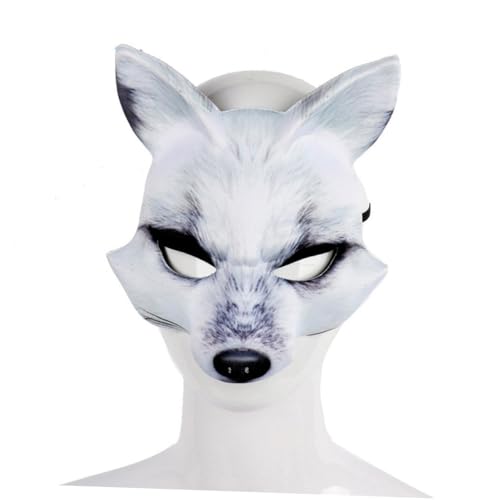 SHERCHPRY 2St Halloween-Maske des weißen Fuchses halloween masken halloweenmaske tierische Maskerade weißes Kostüm kleidung Cosplay-Accessoire Maskeradekostüm Abschlussball Zubehör Pu rot von SHERCHPRY