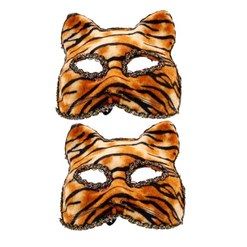 SHERCHPRY 2st Tiger Maske Tierkarneval Kostüm Maske Maske Halloween-maske Tanzmaske Anziehmaske Maske Mit Leopardenmuster Fuchskatzenkostüm Tigermaske Für Maskerade Tier-cosplay-maske Stoff SHERCHPRY 2st Tiger Maske Tierkarneval Kostüm Maske Maske Halloween-maske Tanzmaske Anziehmaske Maske Mit Leopardenmuster Fuchskatzenkostüm Tigermaske Für Maskerade Tier-cosplay-maske Stoff von SHERCHPRY