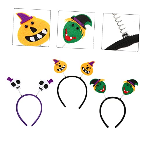 SHERCHPRY 3 Stück Halloween Haarreif Teiliges mit Kürbis Hexe und Elastisches und Damenkostüm Stirnband für Karneval Party Cosplay und Halloween Zubehör von SHERCHPRY