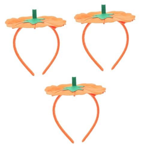 SHERCHPRY 3 Stück Halloween Kürbis Stirnband Orange Fake Pumpkin Headdress Komfortabler Kopfschmuck für Halloween Kostüm Party und Cosplay für Erwachsene von SHERCHPRY