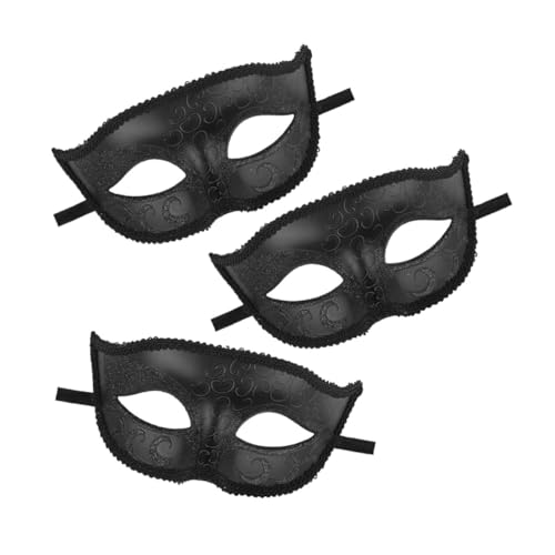 SHERCHPRY 3 Stück Spitzenmaske Teiliges Halbgesichtsmaske für Damen und Herren Retro Masquerade Ball Maske für Halloween Kostüm Verstellbar und Langlebig für Maskenball und Karnevalspartys von SHERCHPRY