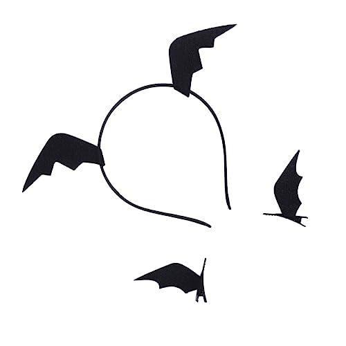 SHERCHPRY 3 Stück Teiliges Halloween Fledermausflügel Haarspangen Set mit Haarreif Cosplay Kostümzubehör für Mädchen und für Halloween Feiern und Kostümpartys von SHERCHPRY