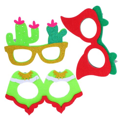SHERCHPRY 3 Stück Teiliges Mexikanisches Fiesta Partybrillen Bunte Bequeme Sonnenbrillen Kunststoff und Filz als Foto Requisiten für Sommerveranstaltungen und Festliche Feiern von SHERCHPRY