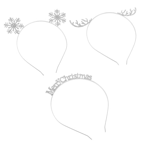 SHERCHPRY 3 Stück Weihnachts Stirnbänder Damen mit Funkelnden Strasssteinen Vielseitiges Haarschmuck für Xmas Party Karneval und Alltag Langlebig und Komfortabel Getragen von SHERCHPRY