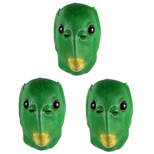 SHERCHPRY 3St Grüne Fischkopf bedeckung kopfschmuck Tier Kopfbedeckung Partybedarf Grüner Fisch Maske Emulsion von SHERCHPRY