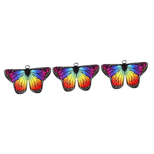 SHERCHPRY 3St Schmetterlings- -Schal Kleidung tanzender Schmetterlingsflügel Halloween-Party-Cosplay-Stütze Fluoreszenz Leistungsrequisiten Zubehör Mantel rotieren kleiner Schmetterling von SHERCHPRY