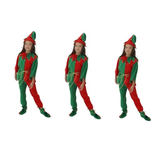 SHERCHPRY 3st Elfenkostüm Elf Kostüm Zubehör Kinder Weihnachtskostüm Weihnachtskostüme Rollenspielkostüm Weihnachtskostüm Kinder Weihnachtselfenmütze Outfits Kleidung Cosplay Tanzkostüm von SHERCHPRY