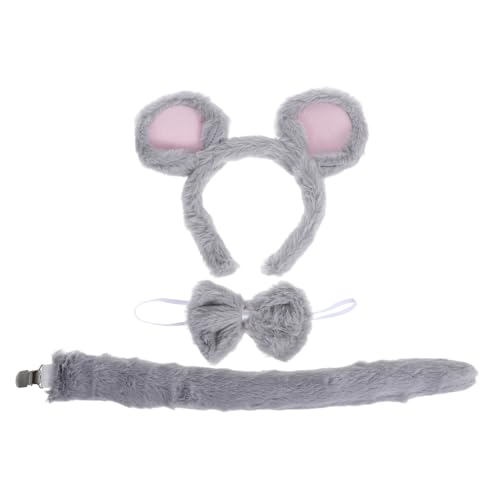 SHERCHPRY 3Stücke Teiliges Plüsch Mausohren Stirnband mit Süßes Tierkostüm Set für Halloween und Weihnachten Tragbar und Leicht für Kostümpartys und Kreative Spielstunden SHERCHPRY 3Stücke Teiliges Plüsch Mausohren Stirnband mit Süßes Tierkostüm Set für Halloween und Weihnachten Tragbar und Leicht für Kostümpartys und Kreative Spielstunden von SHERCHPRY