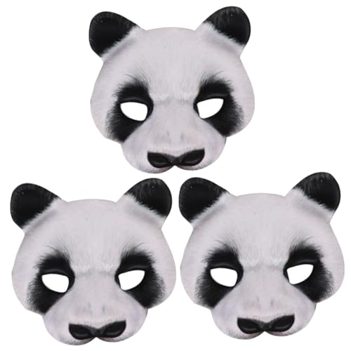 SHERCHPRY 3st Panda-maske Halloween-cosplay Abschlussball Maske Kostüm Auge Halbe Gesichtsabdeckungen Zubehör Für Halloween-kostüme Tiermaske Für Frauen Masken Kind Bilden Eva Weiß Kleidung von SHERCHPRY