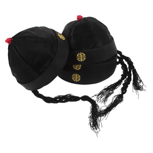 SHERCHPRY 4 Stück Chinesische Hüte aus Nylon Traditionell mit Pferdeschwanz Atmungsaktiv Handbesticktes Design Vielseitig für Cosplay Bühnenauftritte Qing Kostüm Erwachsene SHERCHPRY 4 Stück Chinesische Hüte aus Nylon Traditionell mit Pferdeschwanz Atmungsaktiv Handbesticktes Design Vielseitig für Cosplay Bühnenauftritte Qing Kostüm Erwachsene von SHERCHPRY