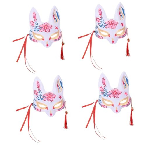 SHERCHPRY 4 Stück Fuchs-dämonenmaske Cosplay-füchse-maske Weibliche Maske Maskenstütze Für Frauen Maske Für Frauen Dekorative Maskenstütze Tragbare Partymaske Pvc Partybedarf Fräulein Tier von SHERCHPRY