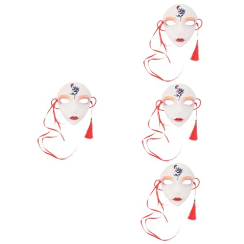 SHERCHPRY 4 Stück Hanfu-Maske Halloween-Maske Erwachsene Frauenmaske Festivalmaske Maskerade-Maske Partymaske Abschlussball Make-up-Kostüm-Requisiten Zubehör Kos Requisiten schmücken Plastik von SHERCHPRY
