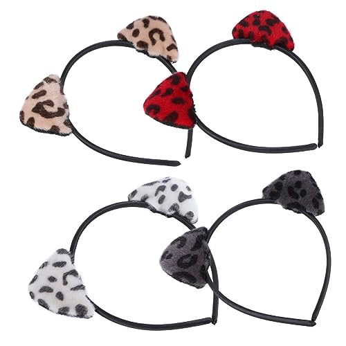 SHERCHPRY 4 Stück Katzenohren Haarreif Teiliges mit Leopardenmuster Weiches Bequemes Stirnband für Damen und Mädchen für Partys und Alltagsanlässe SHERCHPRY 4 Stück Katzenohren Haarreif Teiliges mit Leopardenmuster Weiches Bequemes Stirnband für Damen und Mädchen für Partys und Alltagsanlässe von SHERCHPRY