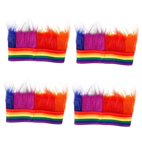 SHERCHPRY 4 Stück Regenbogen-Stirnband Stirnband Karneval faschingshaarreife Perücke Kleidung Cosplay-Partyhut Stolz Hut bilden Haarschmuck schmücken Kopfbedeckung Zubehör chemische Faser von SHERCHPRY